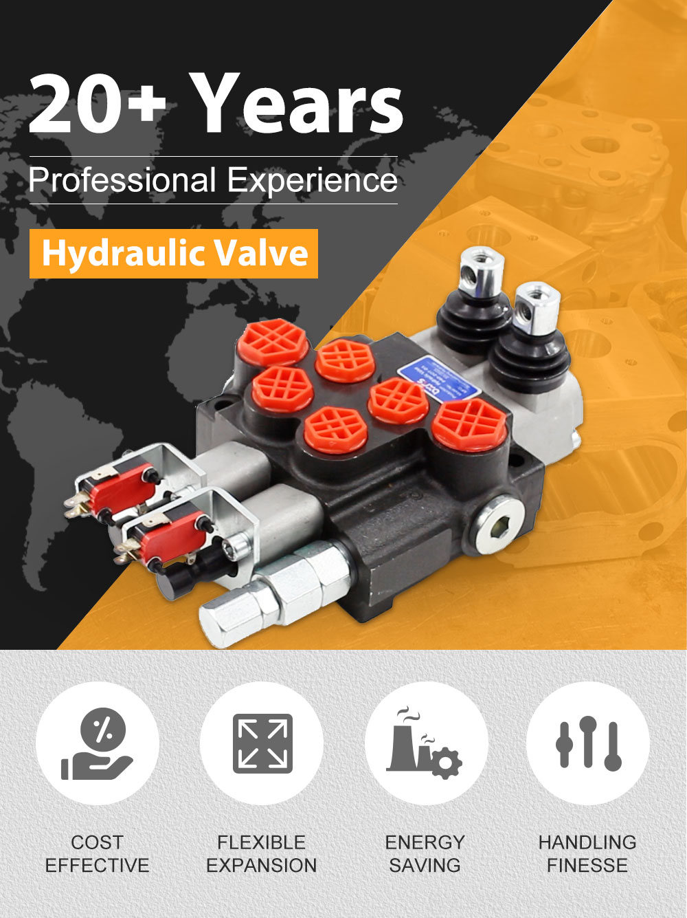 P40 Micro Switch Manual 2 Spool Monoblock Directional Valve detailed image